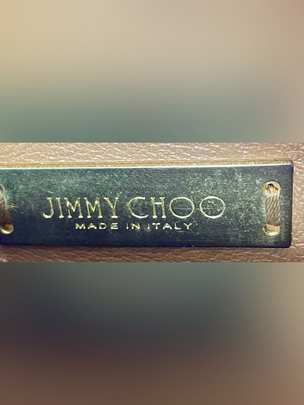 Jimmy Choo Rubie Gold Ring Camel Pebbled Leather Crossbody Bag Purse w/Auth Card - Picture 14 of 16